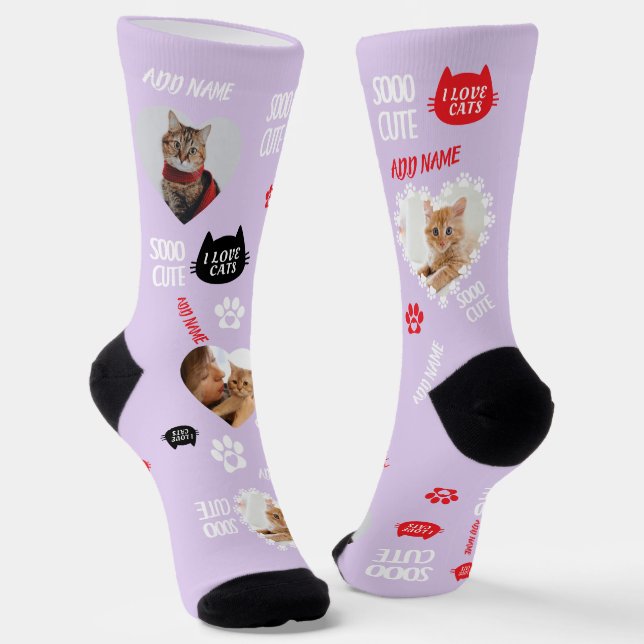 Custom Cat Socks Photo for Pet Lovers (Angled)