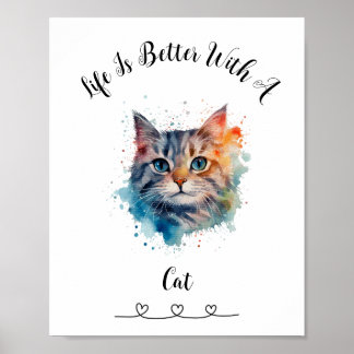 Custom Cat Tabby Wall Art Poster