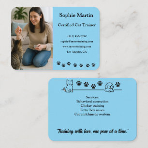 Custom Cat Trainer Business Card – Add Your Photo