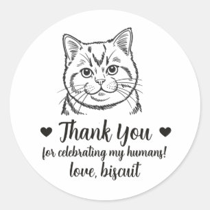 Custom Cat Wedding Favour Stickers