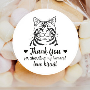 Custom Cat Wedding Favour Stickers