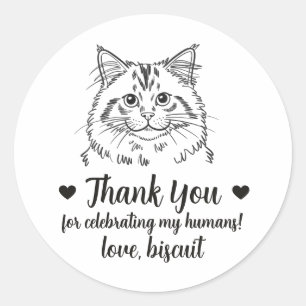 Custom Cat Wedding Favour Stickers