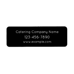 Custom Catering Food Business Info Black and White Return Address Label
