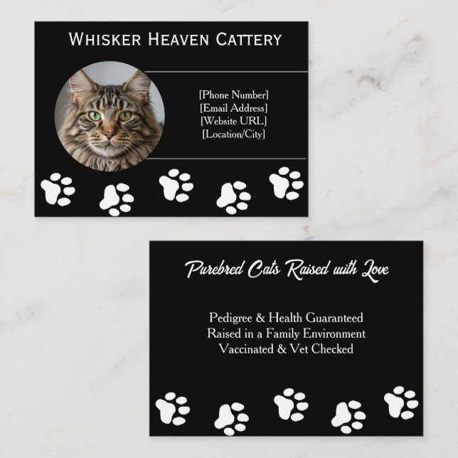 Custom Cattery Business Card  (Front/Back)