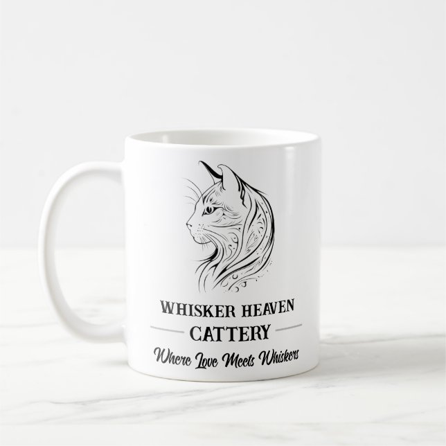 Custom Cattery Mug – Personalised Logo And Name (Left)