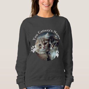 Custom Cattery Owner Sweatshirt with Photo & Name
