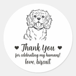 Custom Cavalier Spaniel Dog Wedding Favour Sticker