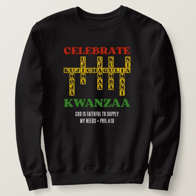 Custom Celebrate KWANZAA Puzzle Sweatshirt (Design Front)