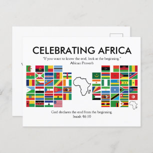 Custom CELEBRATING AFRICA Flags Holiday Postcard