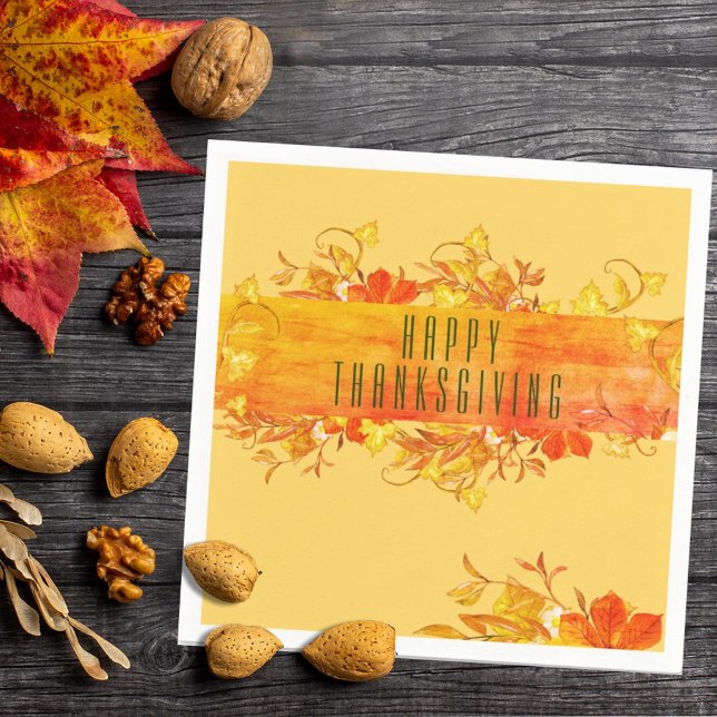 Custom Celebration Rustic Autumn Leaves Napkins (Creator Uploaded)