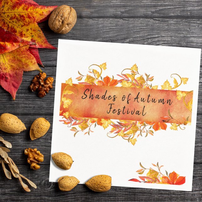 Custom Celebration Rustic Autumn Leaves Napkins (Creator Uploaded)