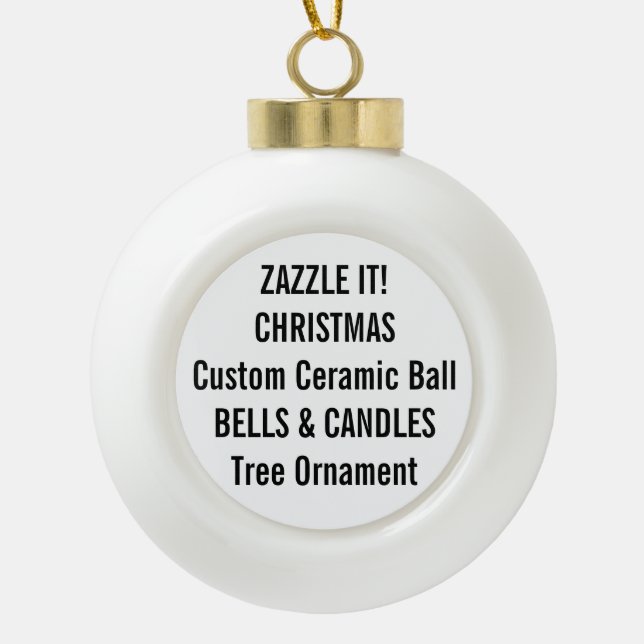 Custom Ceramic Ball Christmas Tree Ornament (Front)