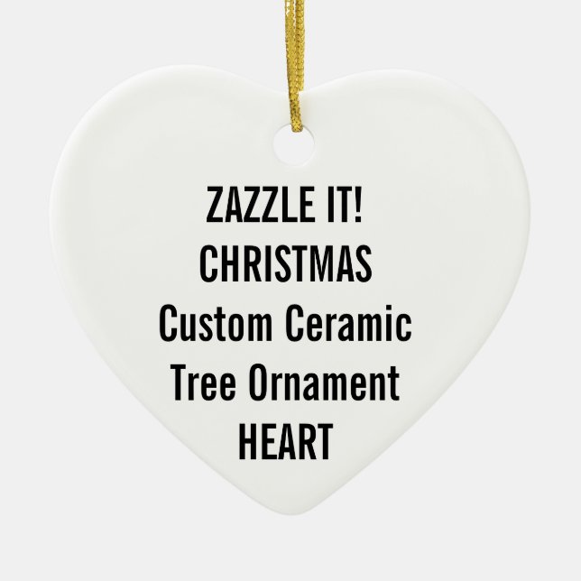 Custom Ceramic HEART Christmas Tree Ornament (Front)