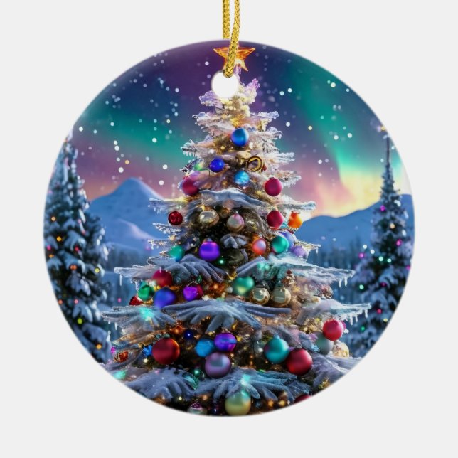 Custom Ceramic Round Christmas Ornament (Front)