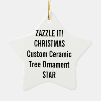 Custom Ceramic STAR Christmas Tree Ornament
