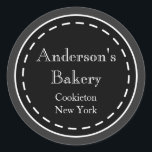 Custom Chalkboard Business Stickers<br><div class="desc">Customise these chalkboard style stickers by changing the text to suit your needs. Use these vintage style stickers for the kitchen,  baking,  packages,  party favours,  gift bags,  a wedding,  business,  etc... The design is from original art.</div>