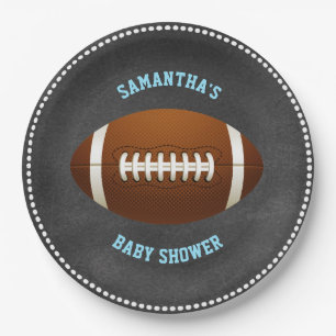 Custom Chalkboard FOOTBALL Baby Shower Paper Paper Plate
