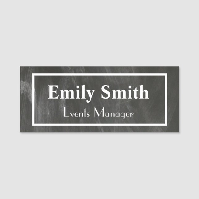Custom Chalkboard Magnetic Name Badge (Front)