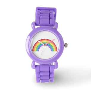 CUSTOM CHALKBOARD RAINBOW WATCH RED SPARKLE 