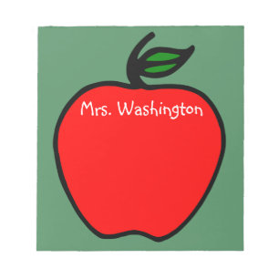 Custom Chalkboard Teacher's Apple Notepad Gift