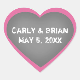 Custom Chalkboard Wedding Couples Heart Sticker