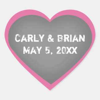 Custom Chalkboard Wedding Couples Heart Sticker