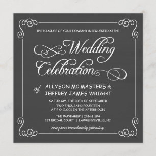 Custom Chalkboard Wedding Invitations