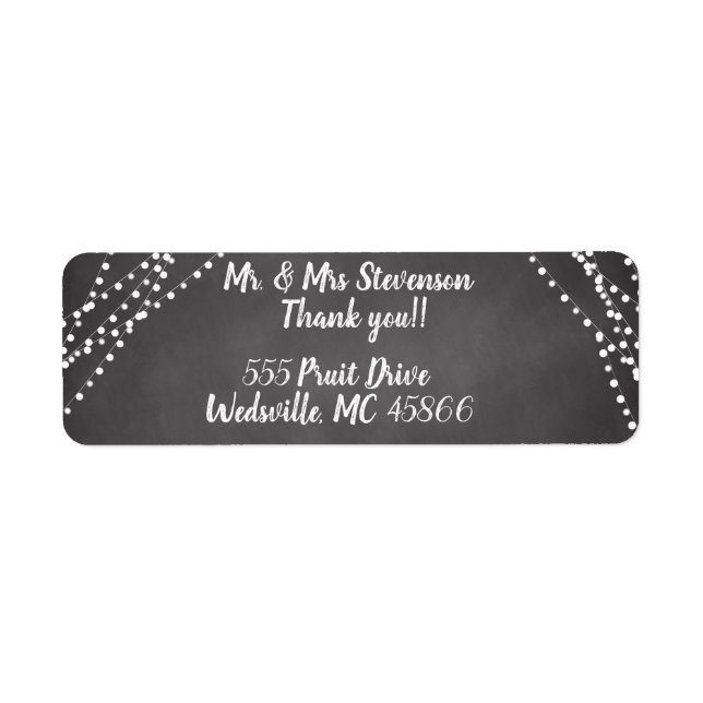 Custom Chalkboard Wedding Thank You Address Labels (Front)