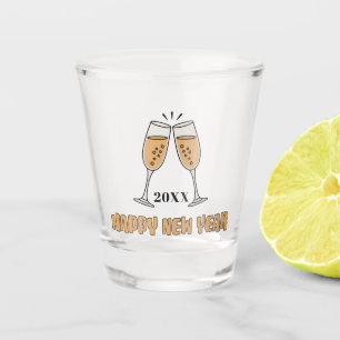 Custom Champagne Glasses Happy New Year Glass