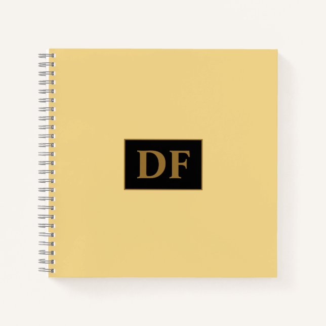 Custom Champagne Monogrammed Notebook (Front)