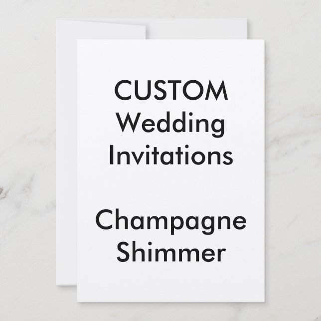 Custom CHAMPAGNE SHIMMER Wedding Invitations 5"x7" (Front)
