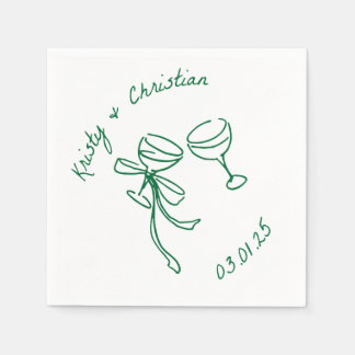 Custom Champagne Toast Wedding Napkins