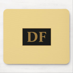 Custom Champagne With Gold Initials Mouse Pad