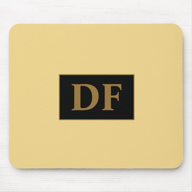 Custom Champagne With Gold Initials Mouse Pad (Front)