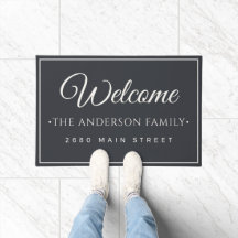 Custom Charcoal Estate Family Name Welcome Area