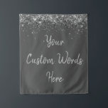 Custom Charcoal Grey Grey Birthday Party Photo Tapestry<br><div class="desc">custom backdrop for photo booth,  hen weekend wedding photobooth sparkly,  sweet 16 quinceanera 40th 50th,  sparkle birthday party personalised 30th,  fifteen 15th sweet sixteen 16th,  twenty-fifth 25th twenty first prop,  charcoal grey silver baby shower,  daughter girl wife twinkle glitter,  granddaughter son boy 5th fifth,  anniversary bridal 20th 10th 80th</div>