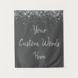 Custom Charcoal Grey Grey Birthday Party Photo Tapestry