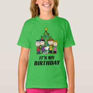 Custom Charlie Brown and Friends Winter Birthday T-Shirt
