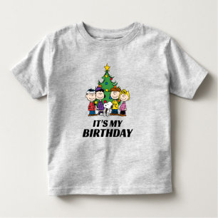 Custom Charlie Brown and Friends Winter Birthday Toddler T-Shirt