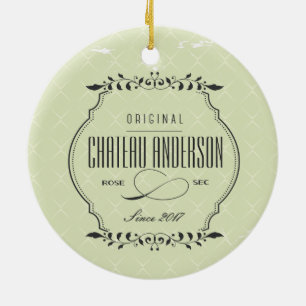 Custom chateau Rose Sec wine Christmas ornament