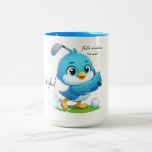 Custom Cheeky Golf Bird Cartoon Two-Tone Coffee Mug