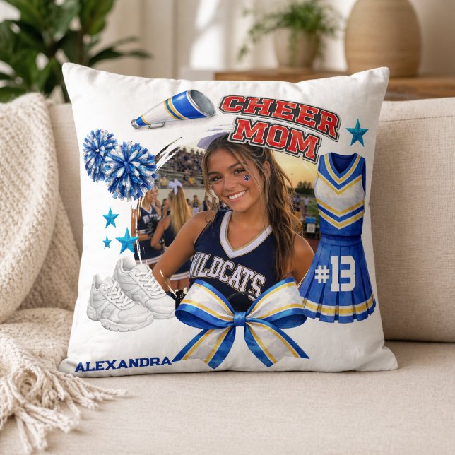 Custom Cheer Mum Photo Sports Pride Cushion (Creator Uploaded)