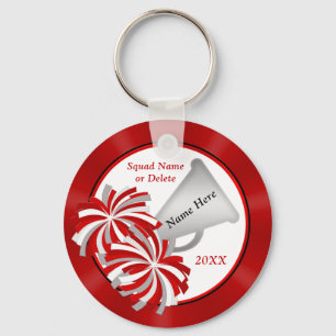 Custom, Cheerleader Keychains, Red, White, Black Key Ring