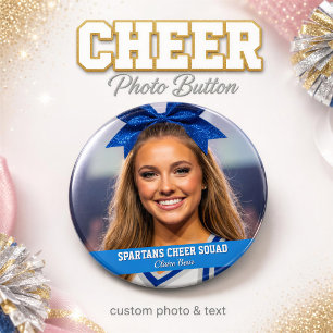 Custom Cheerleader Photo Button Spirit Cheer Pin