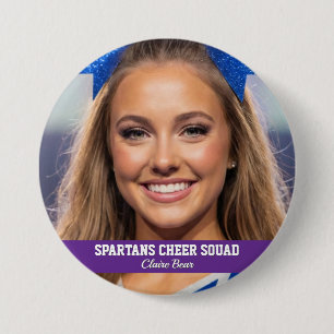 Custom Cheerleader Photo Button Spirit Cheer Pin