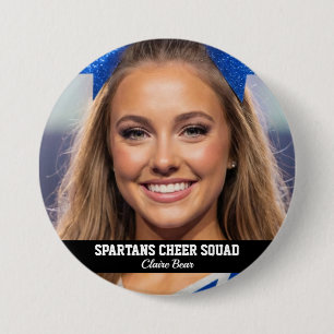 Custom Cheerleader Photo Button Spirit Cheer Pin