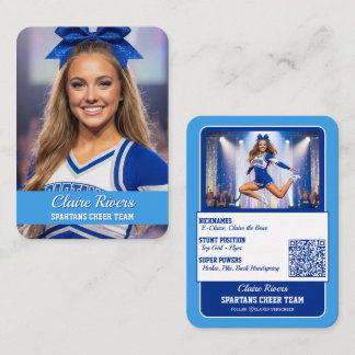Custom Cheerleader Trading Cards Team Card QR Code