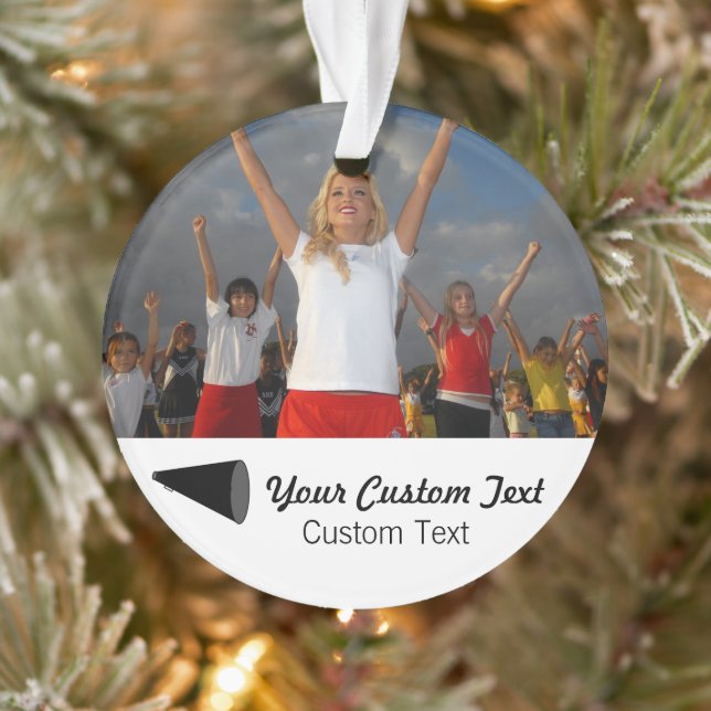 Custom Cheerleading Photo & Name Christmas Tree Ornament (Tree)