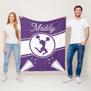 Custom Cheerleading Purple Blanket With Name For