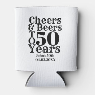 Custom Cheers & Beers Birthday 30, 40, 50s Can Cooler